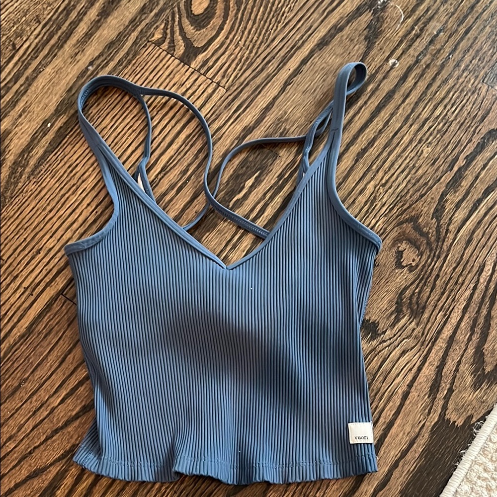 Blue rubbed vuori tank